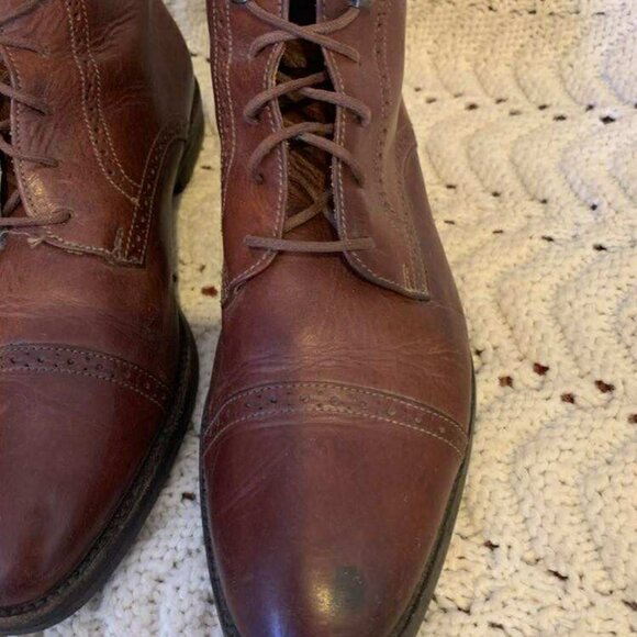 EUC Cole Haan Women's Brown Leather Lace-Up Ankle Boots size 10.5 - Picture 4 of 8